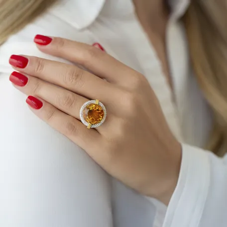 Prsteň s ametystom a diamantmi Gyldan