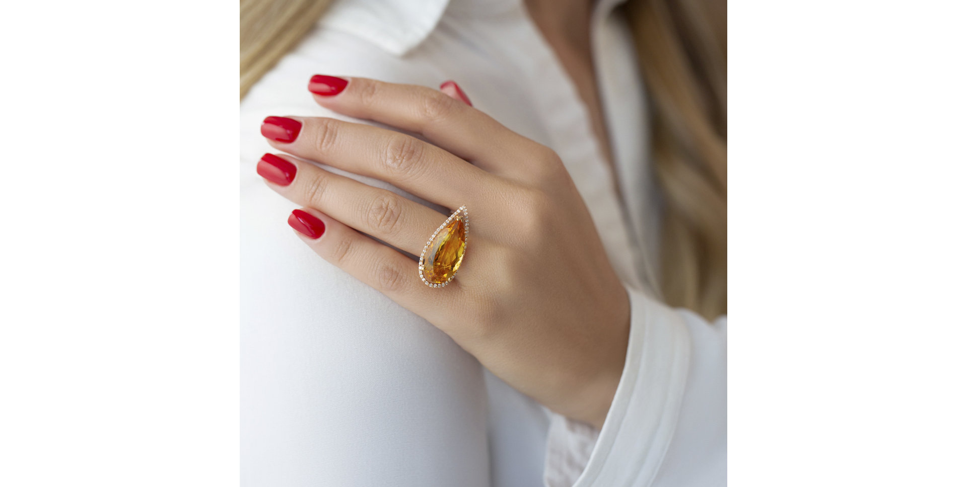 Prsteň s citrínom a diamantmi Kaylynn