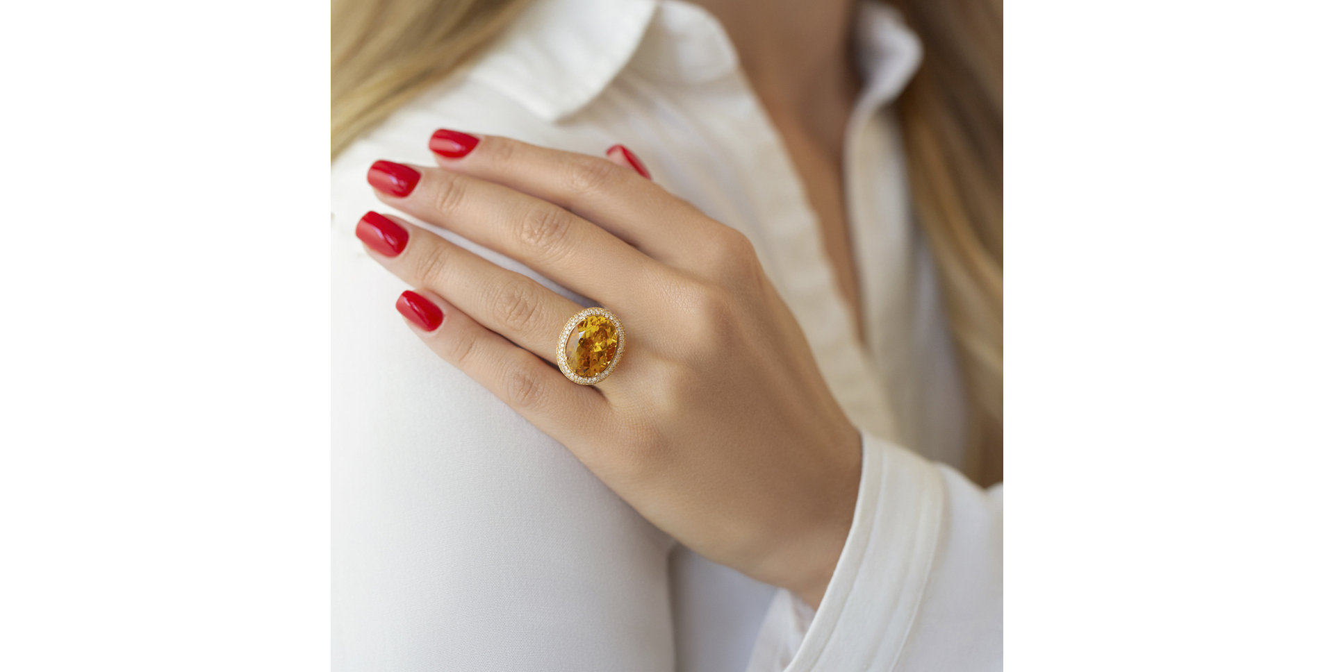 Prsteň s citrínom, a zafírmi Conwenna