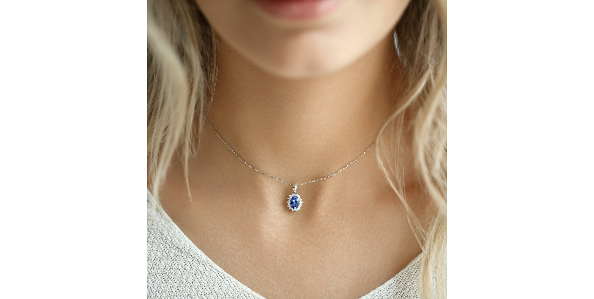 Přívěsok so zafírom a diamantmi Princess Sparkle