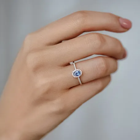 Prsteň s diamantmi a zafírom Princess