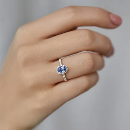 Prsteň s diamantmi a zafírom Princess