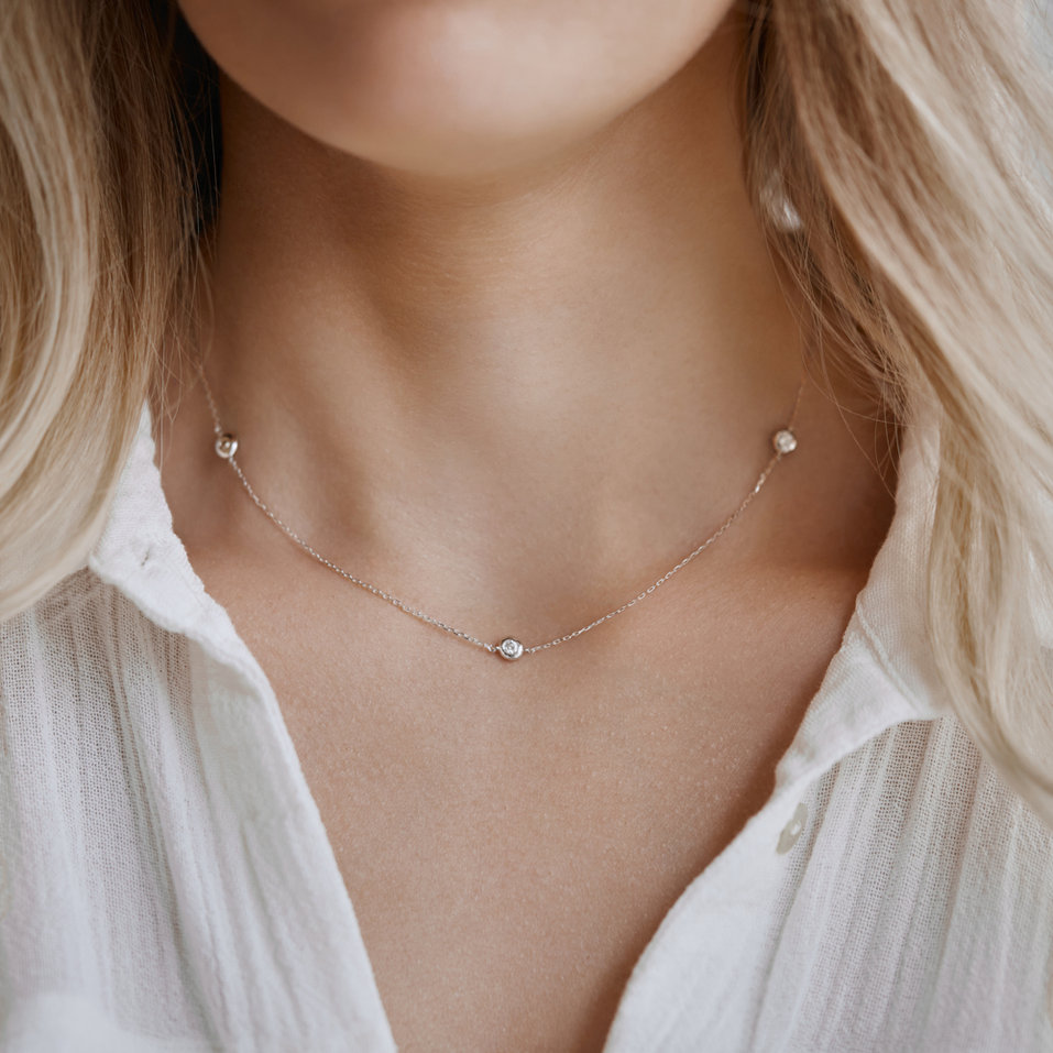Náhrdelník s diamantmi Sparkling Dots