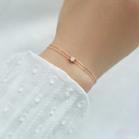 Náramok so zeleným diamantom Essential Shine