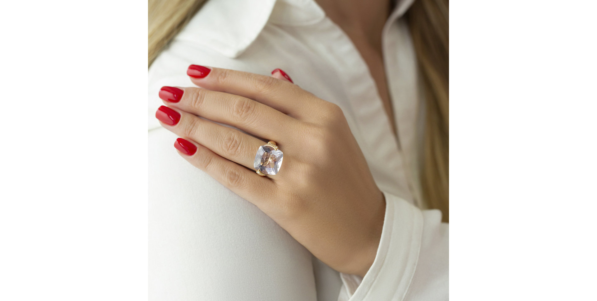 Prsteň s ametystom a diamantmi Ametyst Novel