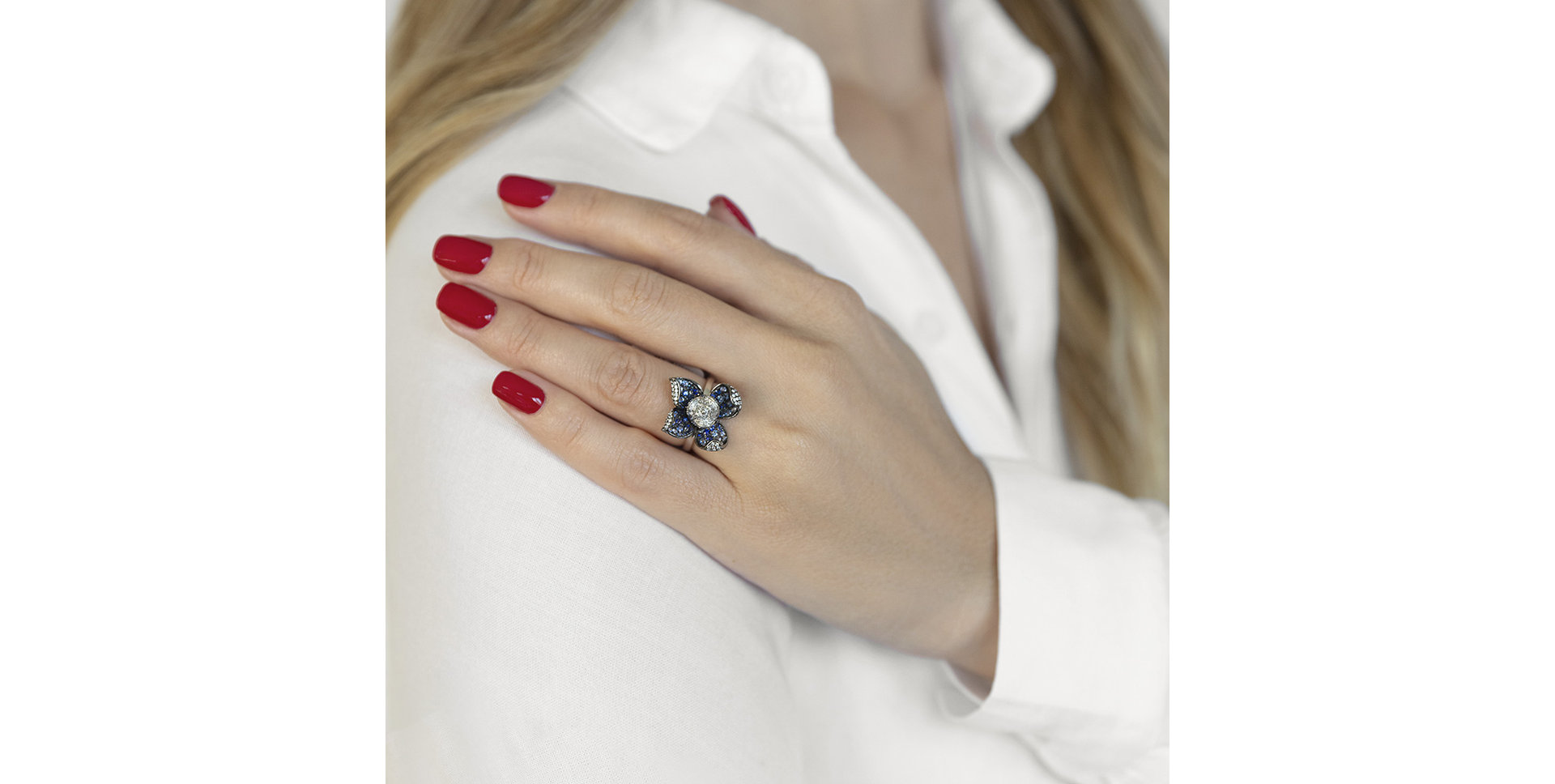 Prsteň s diamantmi a zafírmi Eurena