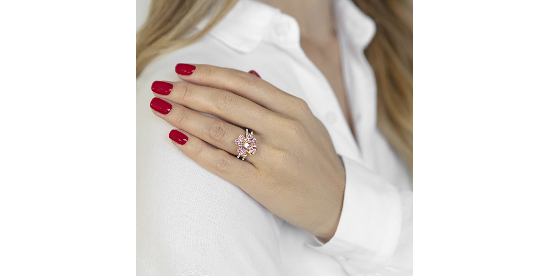 Prsteň s diamantmi a zafírmi Felicitas