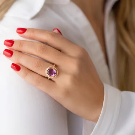 Prsteň s ametystom a diamantmi Viva Glam