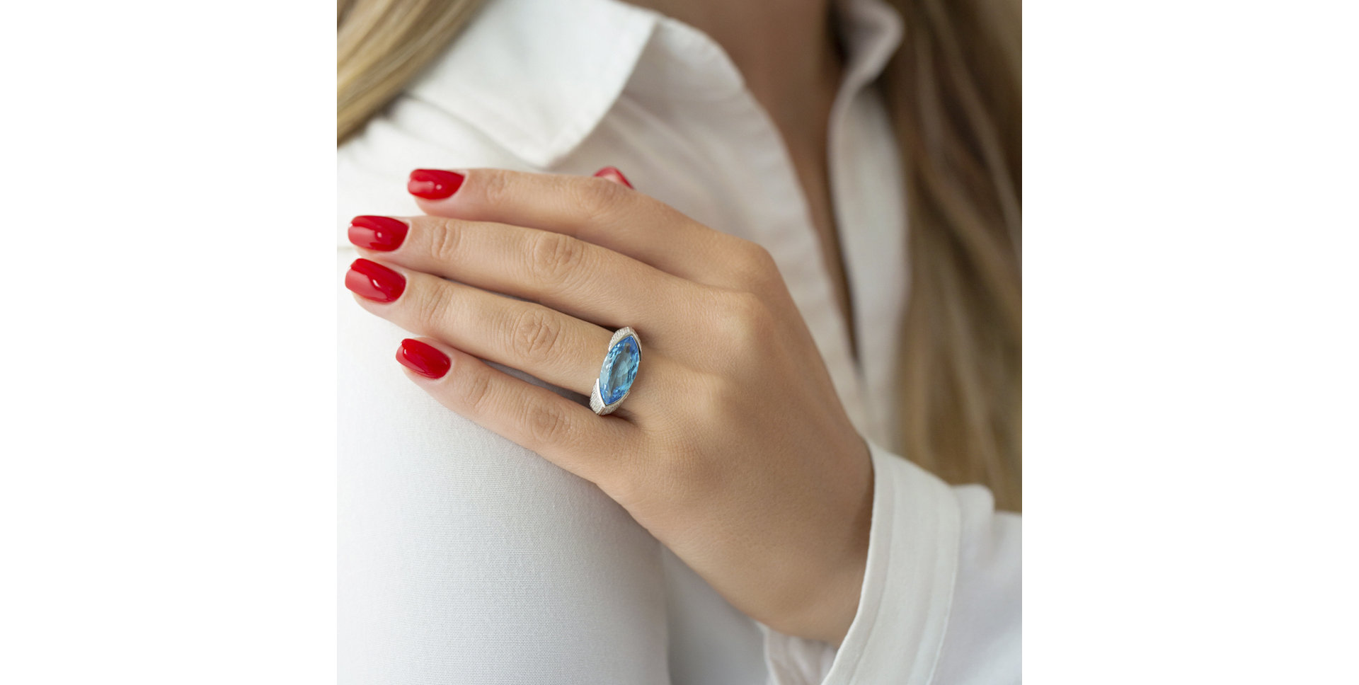 Prsteň s topásom a diamantmi Fiona