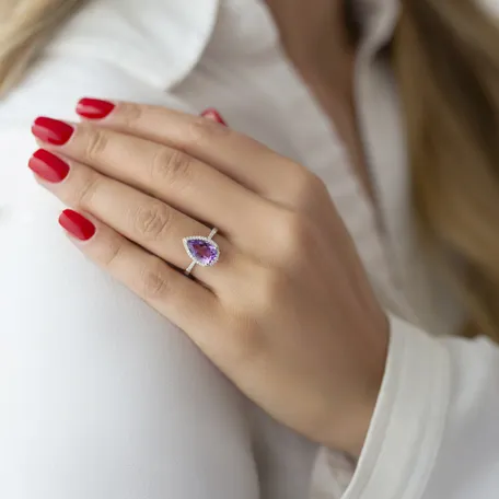 Prsteň s quartzom a diamantmi Emily