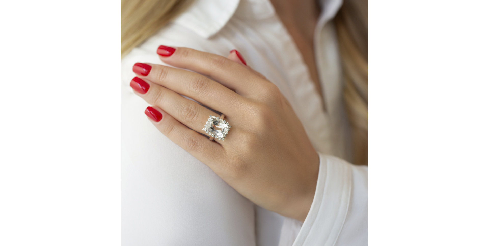 Prsteň s topásom a diamantmi Justin