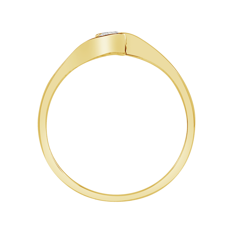 Prsteň s diamantom Wave of Love