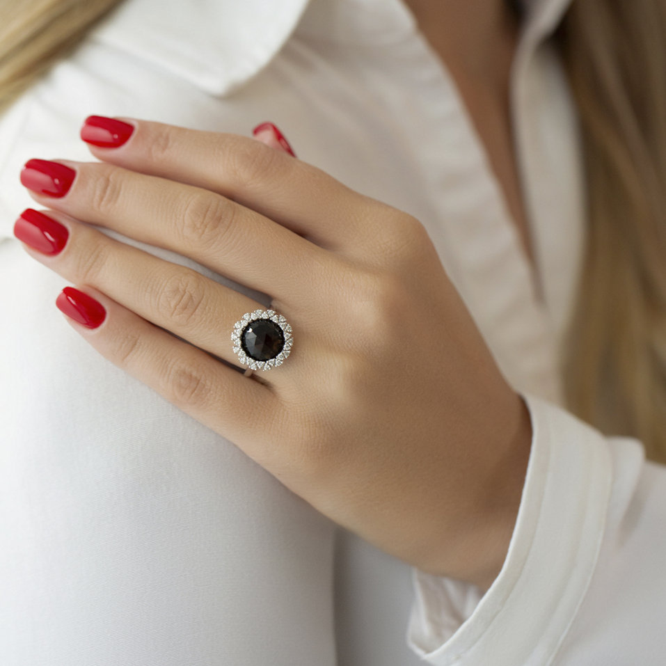 Prsteň s topásom a diamantmi Pavia