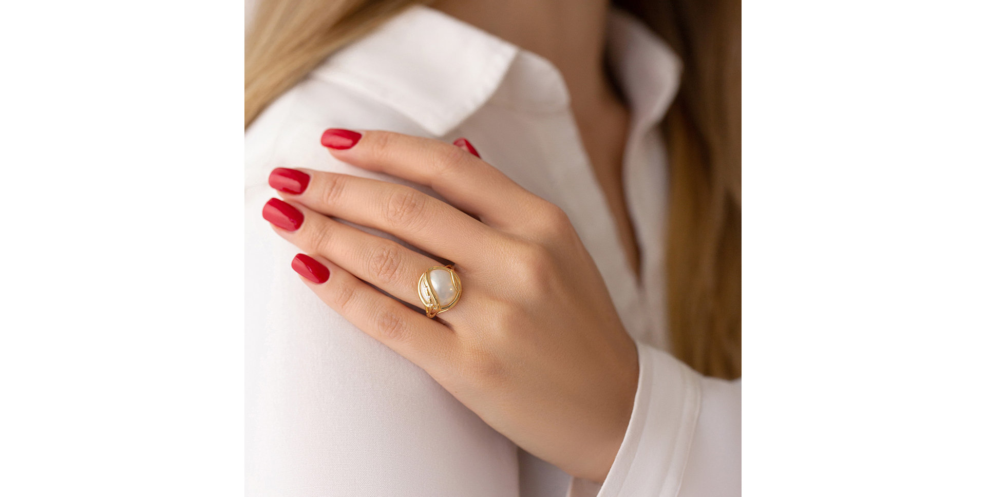 Prsteň s perlou a diamantmi Magnificent Pearl