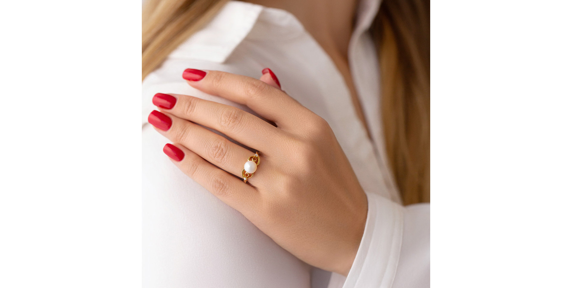 Prsteň s perlou a diamantmi Caribbean Romance