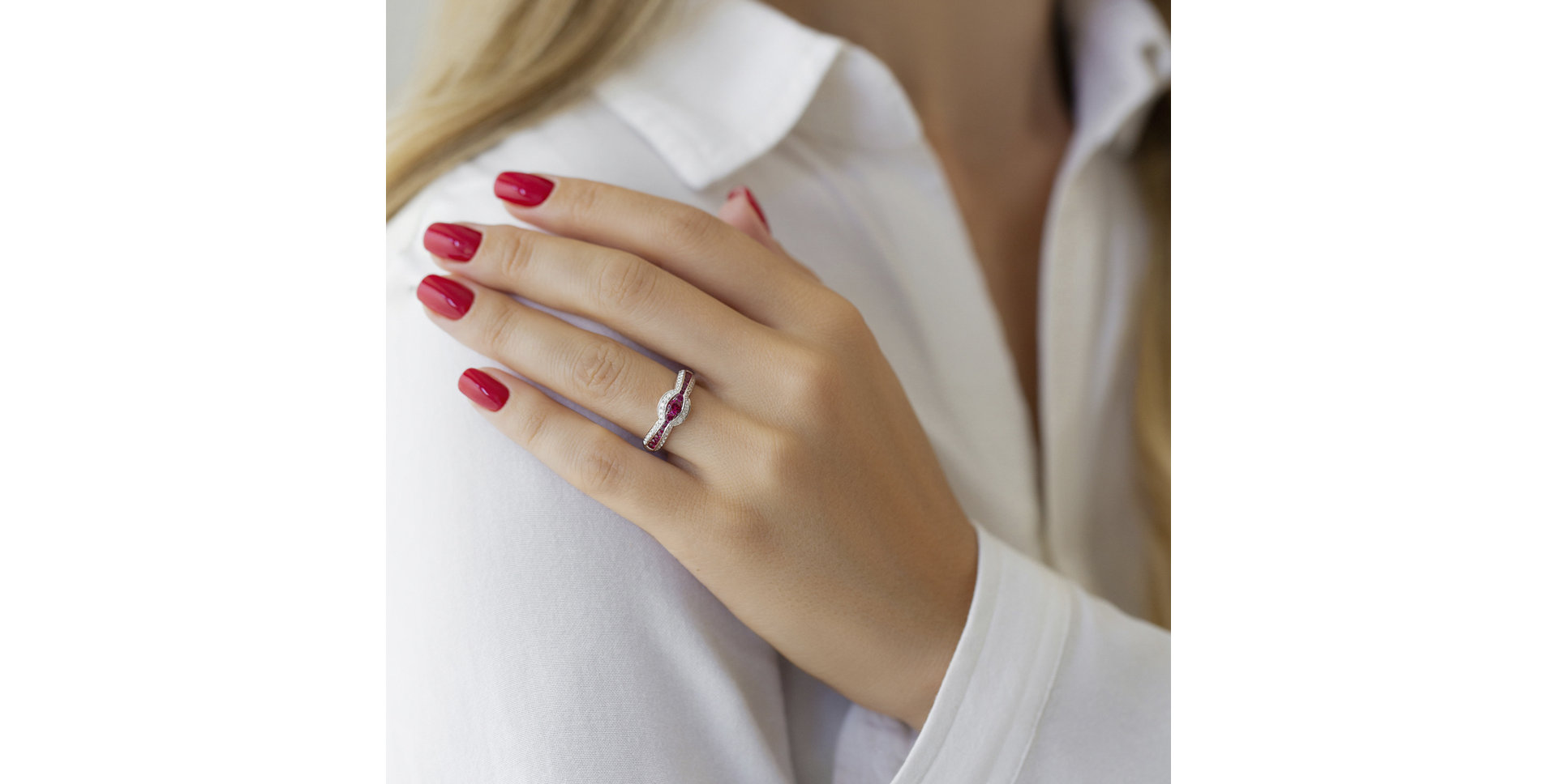 Prsteň s diamantmi a zafírmi Fiore