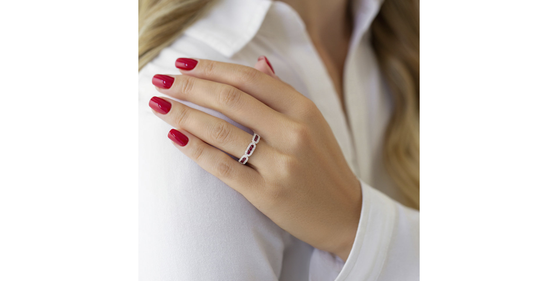 Prsteň s diamantmi a rubínmi Armandine