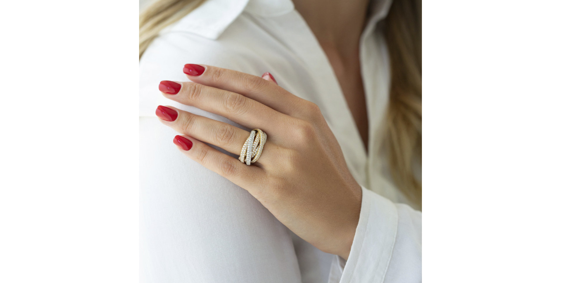 Prsteň s diamantmi Diamond Twist