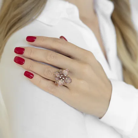 Prsteň s diamantmi a zafírmi Miracle Bloom