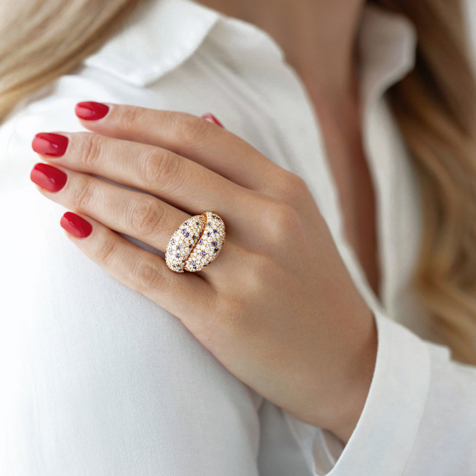 Prsteň s diamantmi a zafírmi Poetic Kingdom