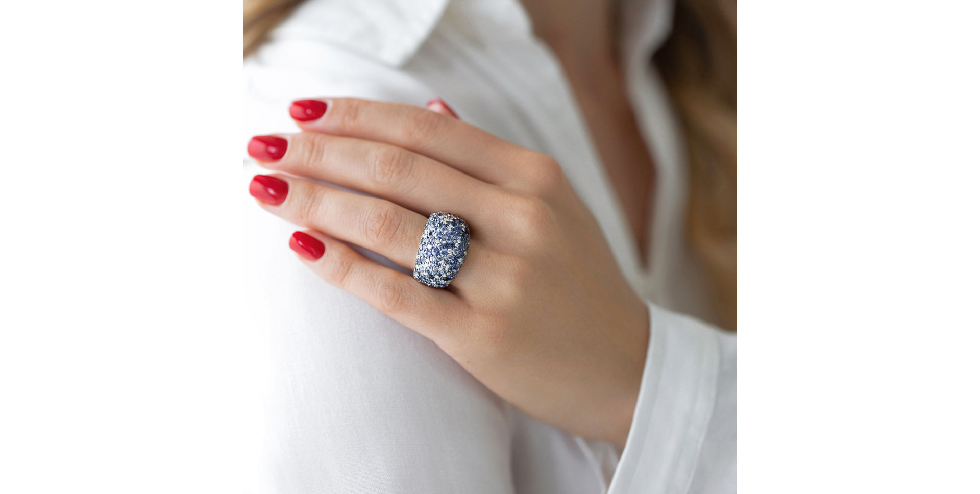 Prsteň s diamantmi a zafírmi Star Kingdom