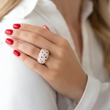 Prsteň s diamantmi a zafírmi Star Kingdom