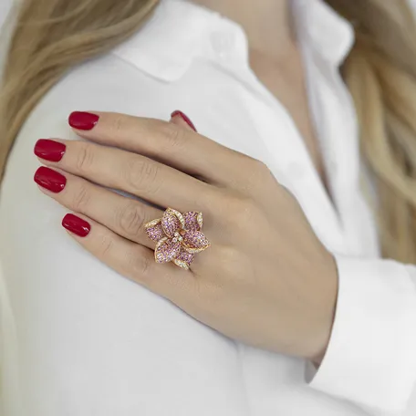 Prsteň s diamantmi a zafírmi Poetic Jasmine
