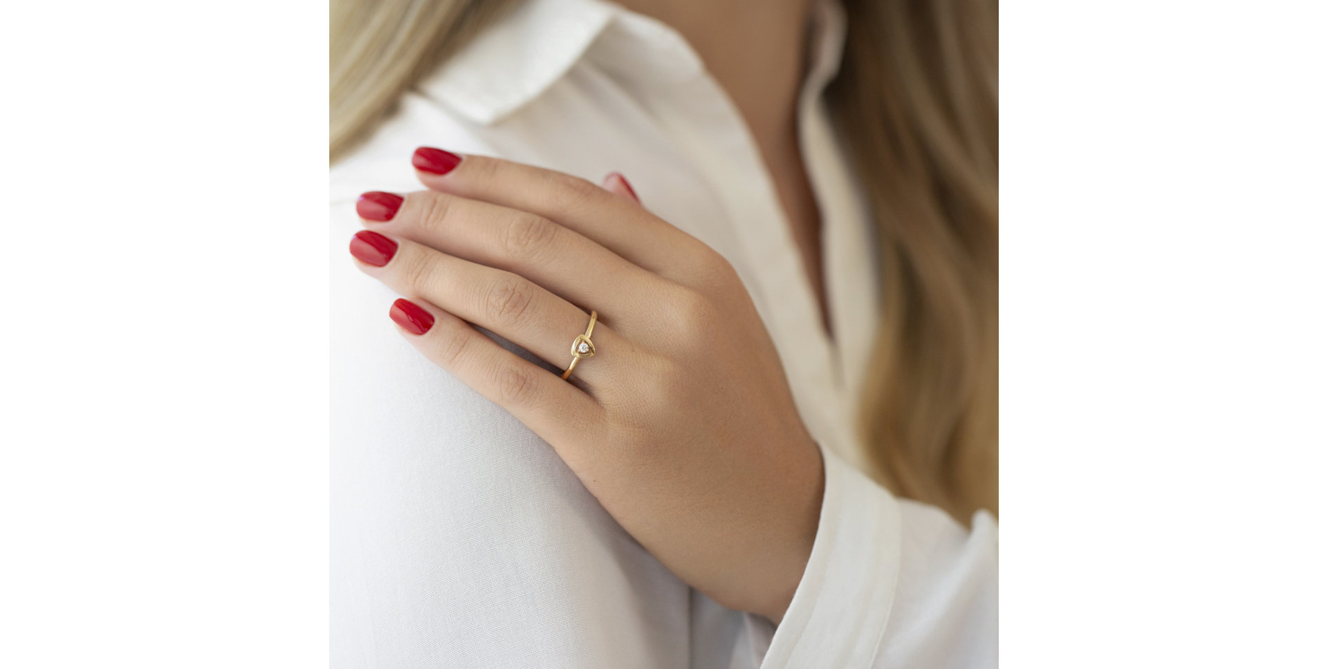 Prsteň s diamantom Triangle of Life