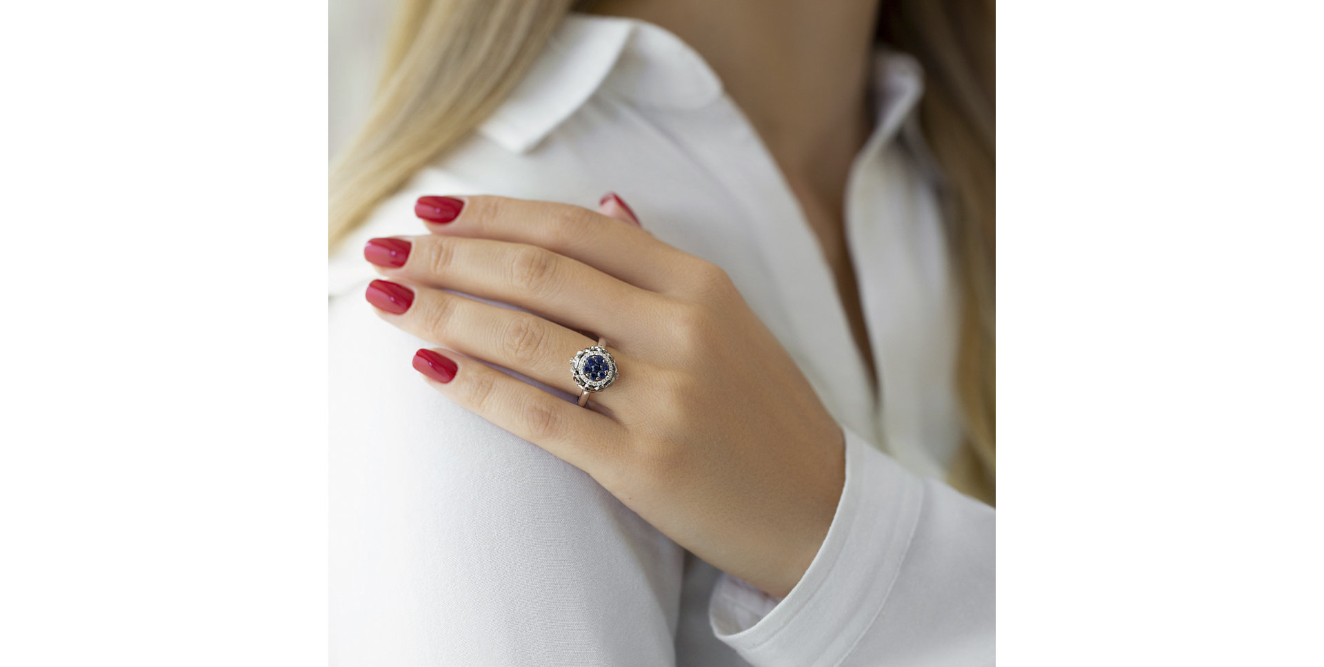 Prsteň so zafírmi a diamantmi Touch of Heaven