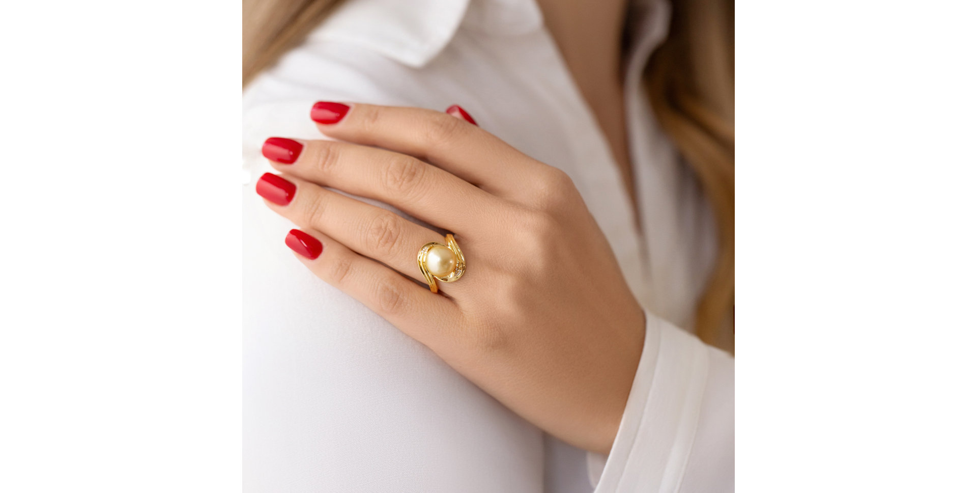 Prsteň s perlou a diamantmi Rise & Shine