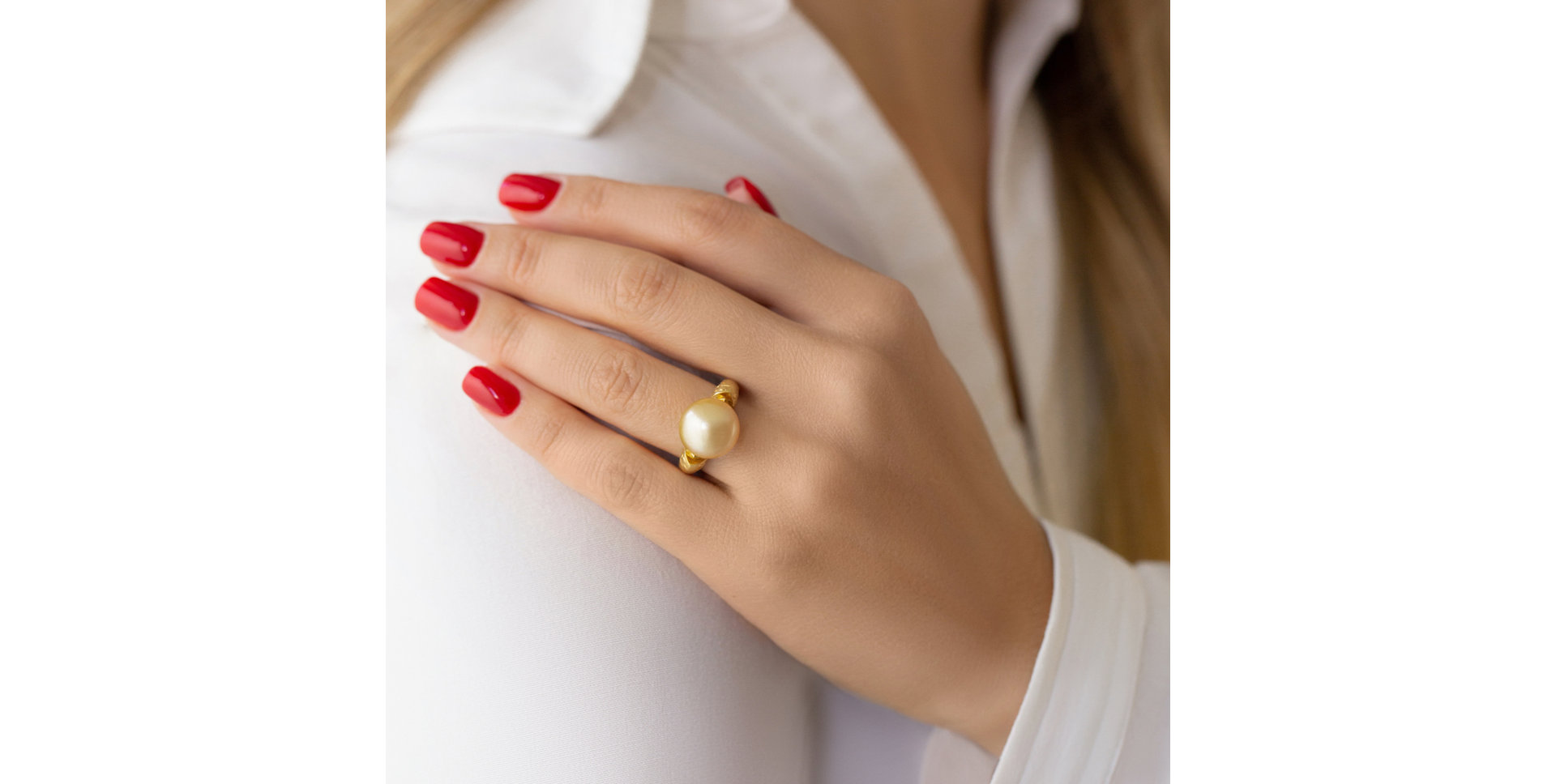 Prsteň s perlou a diamantmi Relief Effort