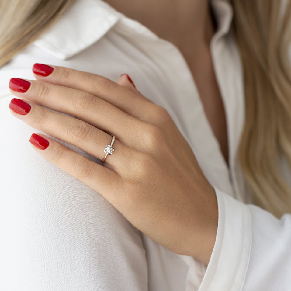 Prsteň s diamantom Sweet Blossom