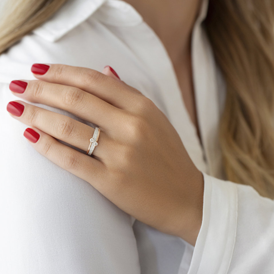 Prsteň s diamantmi Gilded Glow