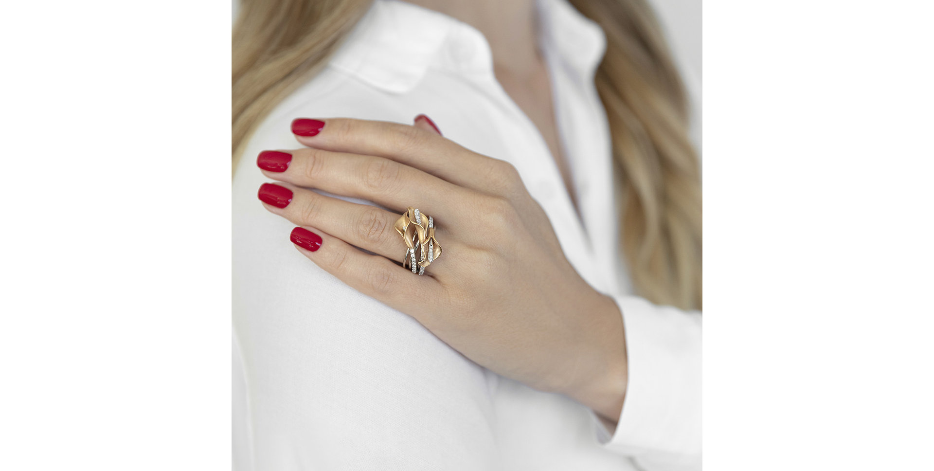 Prsteň s diamantmi Flower Poetry