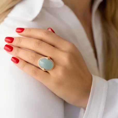 Prsteň s ruženínom a diamantmi Venus Miracle
