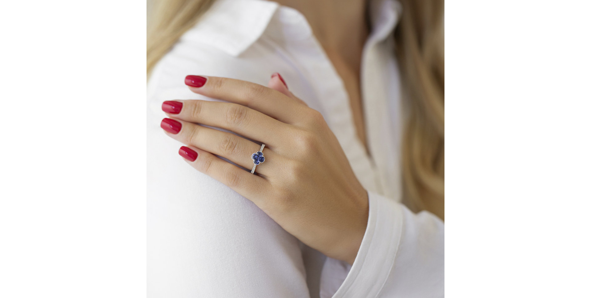 Prsteň so zafírmi a diamantmi Beatrix