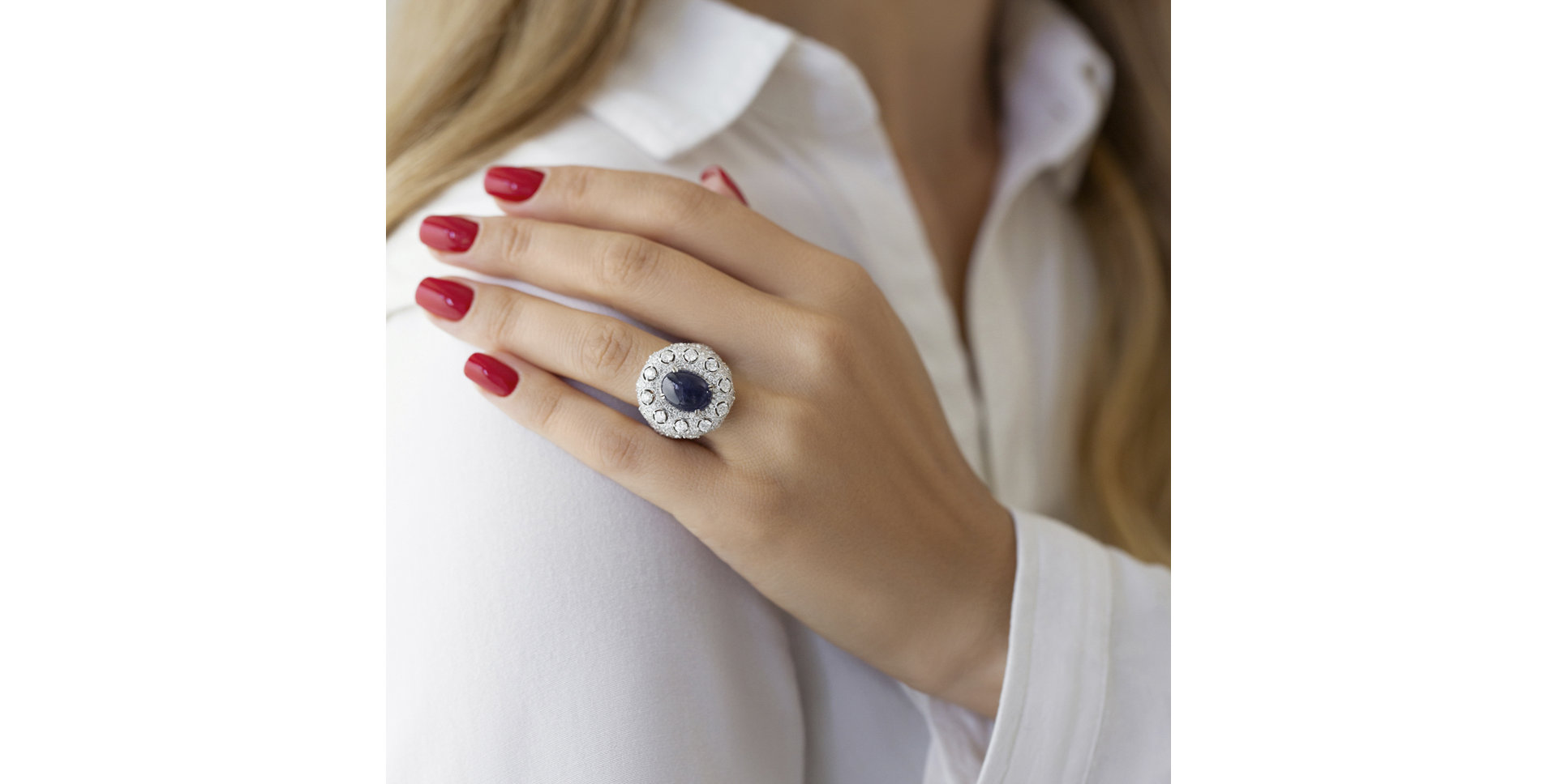 Prsteň s zafírom a diamantmi Sapphire Treasure