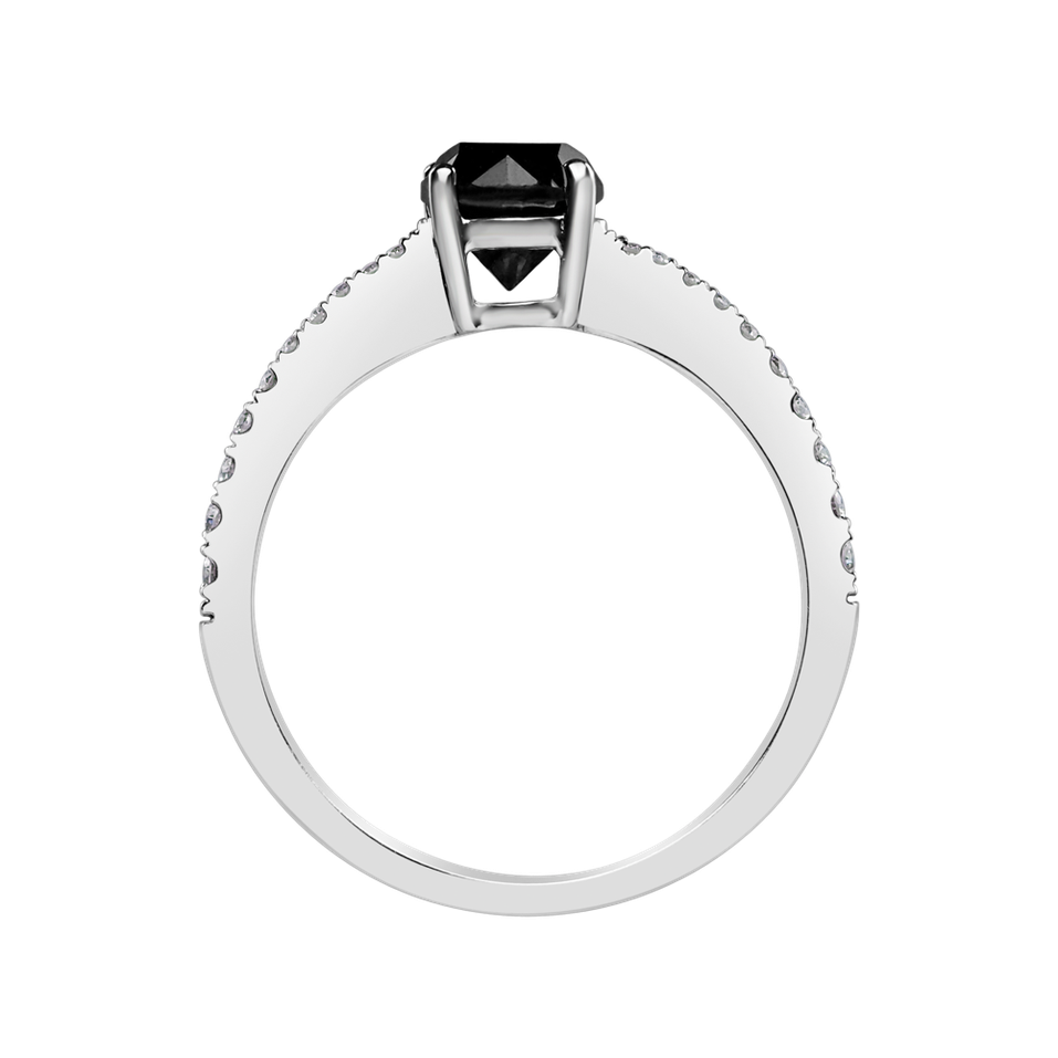 Prsteň s čiernym diamantom Glittery Love