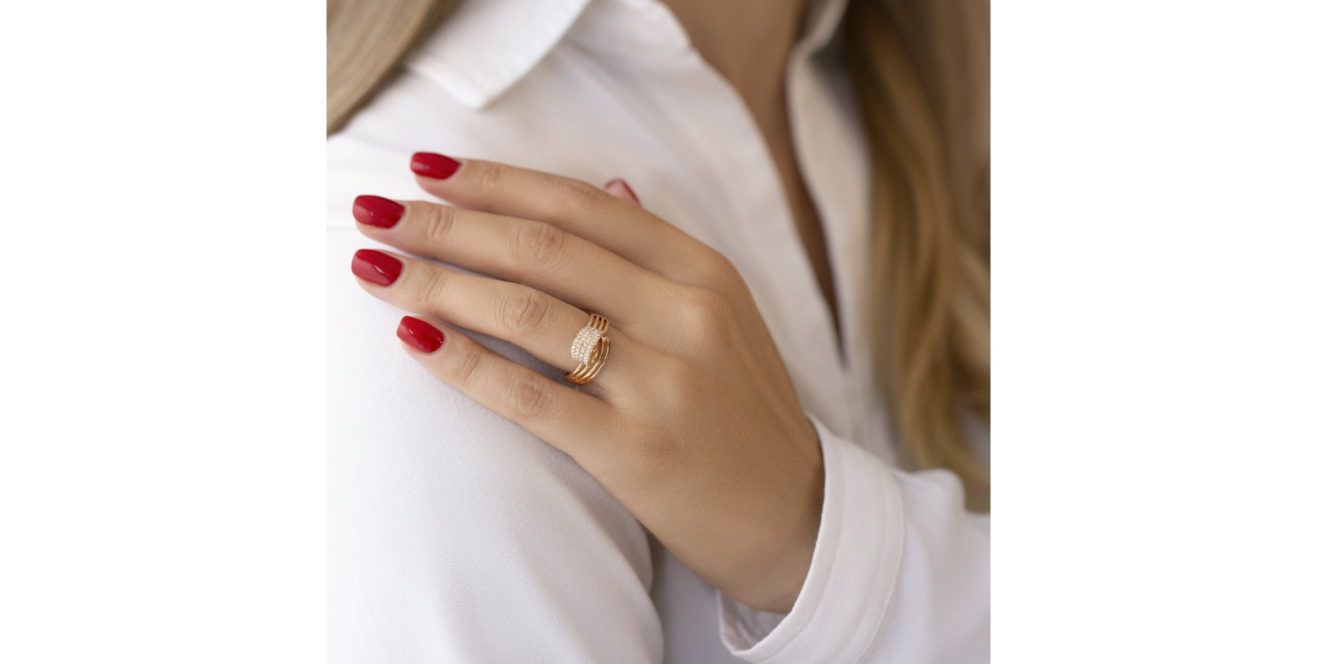 Prsteň s diamantmi Sunny Ribbon