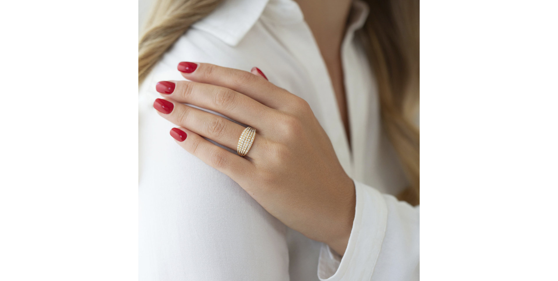 Prsteň s diamantmi Sunny Ribbon