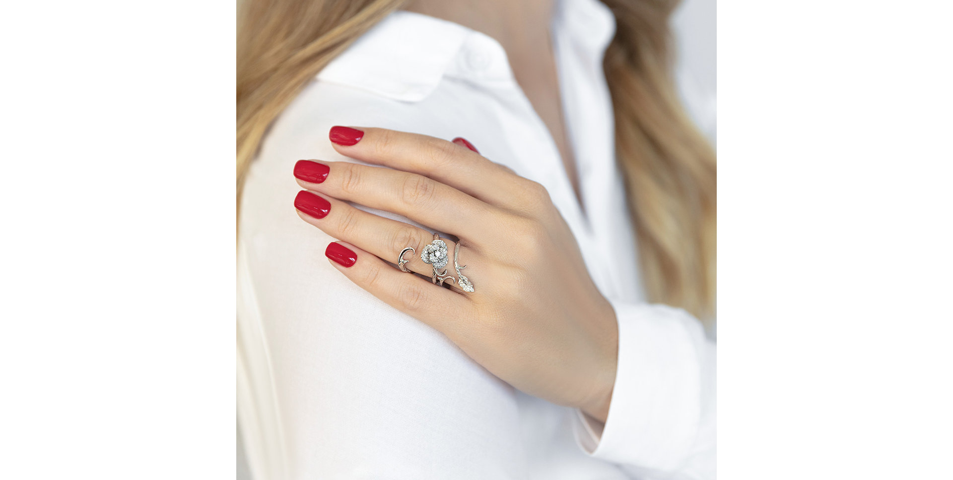 Prsteň s diamantmi Moonlight Rose