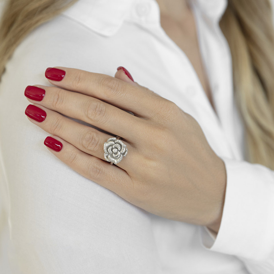 Prsteň s diamantmi Powerful Flower