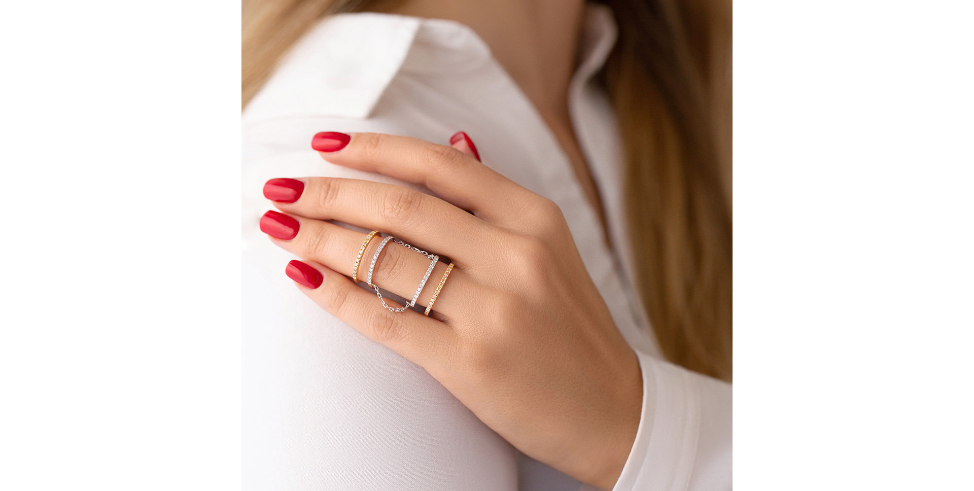 Prsteň s bielymi a hnedými diamantmi Margherita