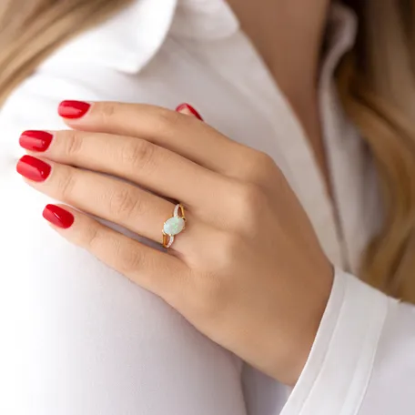 Prsteň s opálom a diamantmi Invisible Beauty