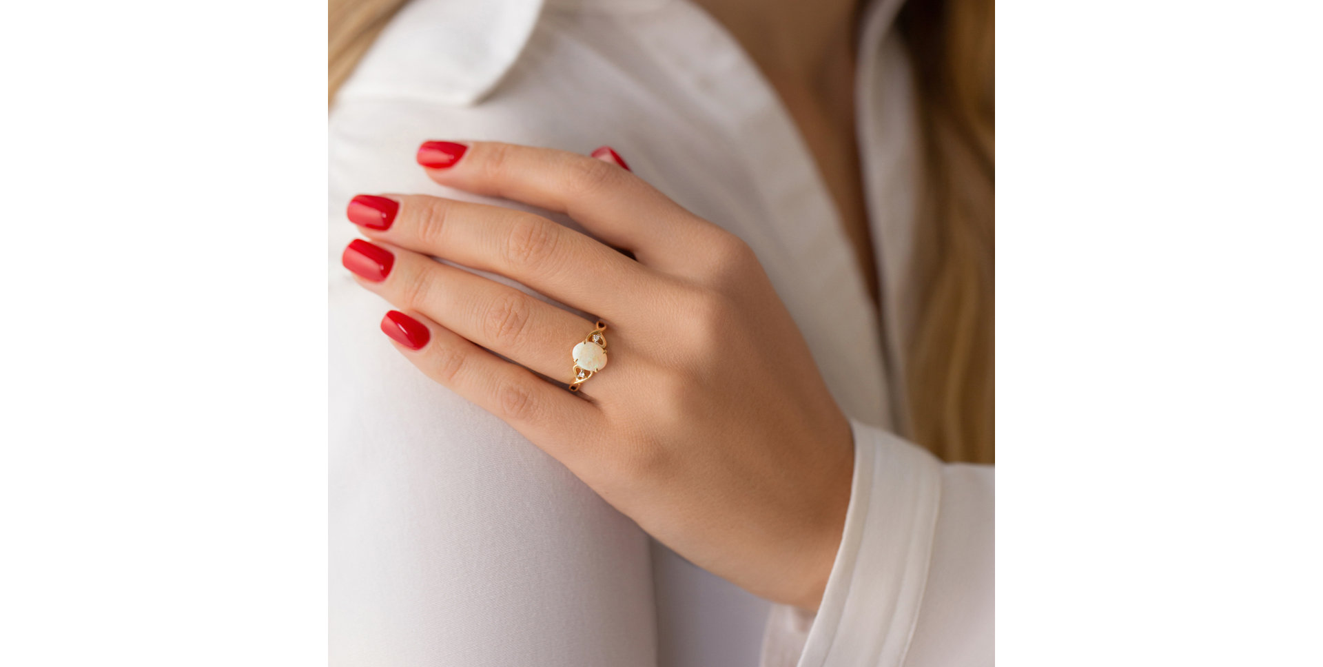 Prsteň s opálom a diamantmi Gloria Law