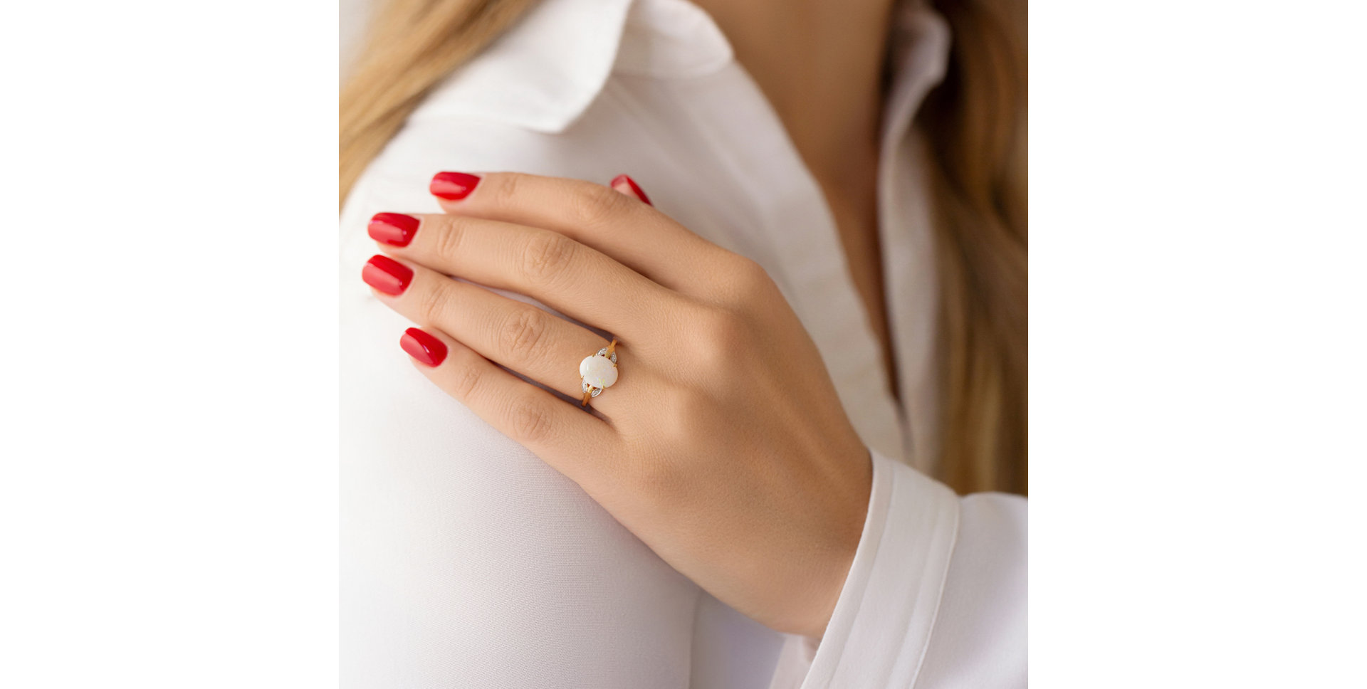 Prsteň s opálom a diamantmi Maya Neptune