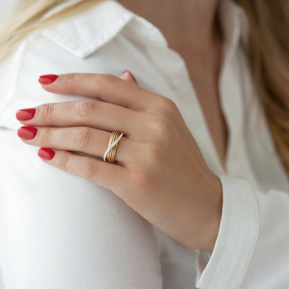 Prsteň s diamantmi Orion Ribbon