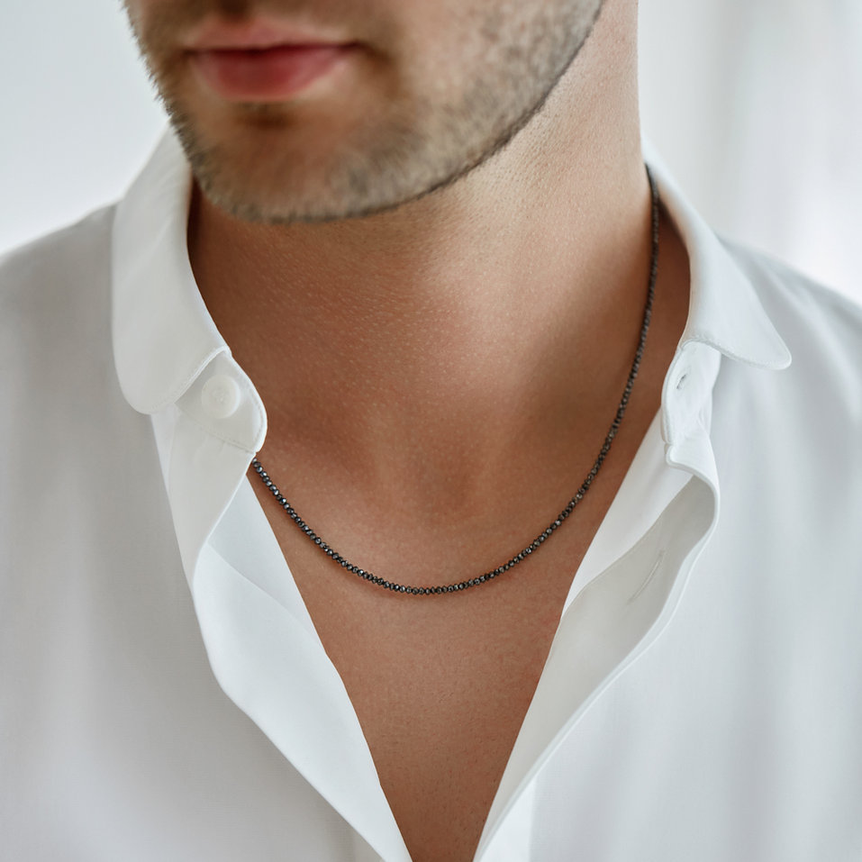 Náhrdelník s čiernymi diamantmi Night Jewel