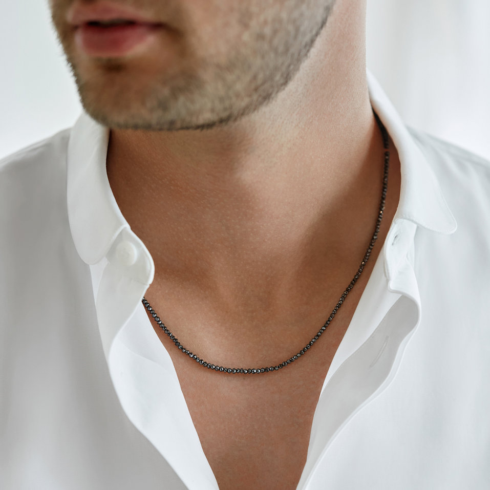 Náhrdelník s čiernymi diamantmi Night Jewel