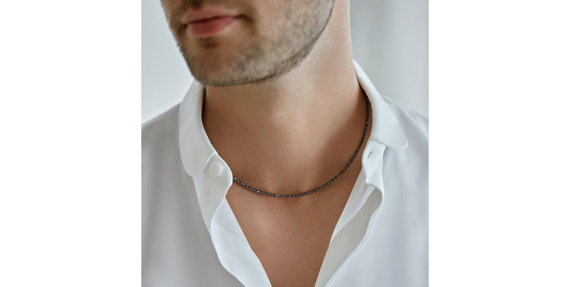 Náhrdelník s čiernymi diamantmi Night Jewel